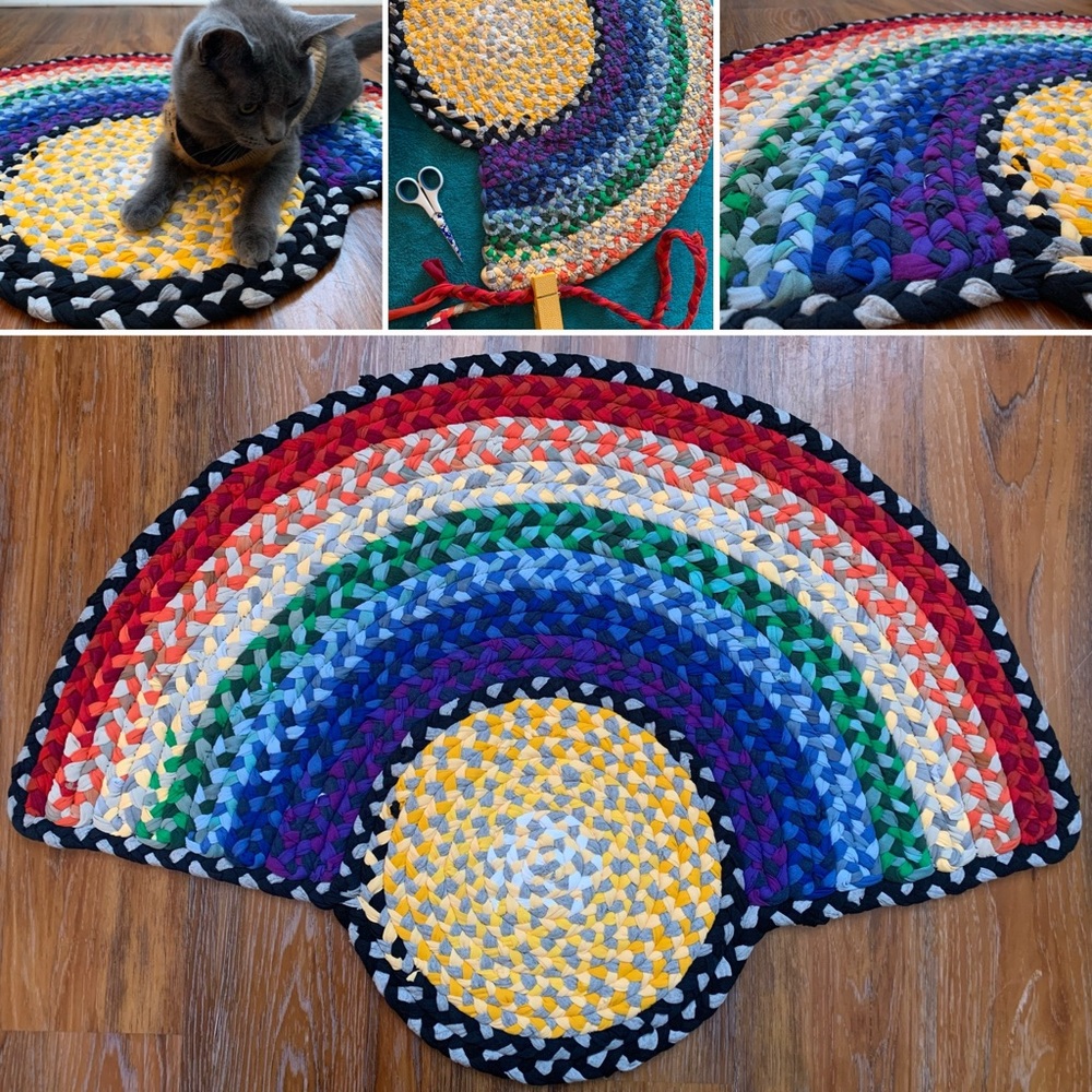 🌈Rainbow Handbraided Rug 🔆 - Picture 2 of 16